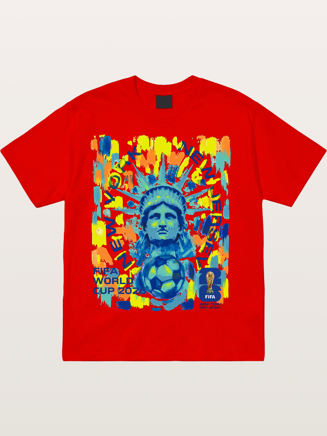 NY NJ WC 2026 Statue of Liberty Art Cotton T-shirt