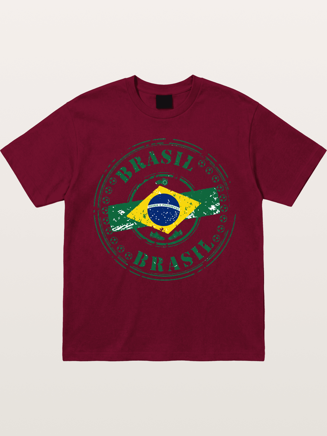 Brazil Flag Stamp Soccer Print Gildan T-shirt