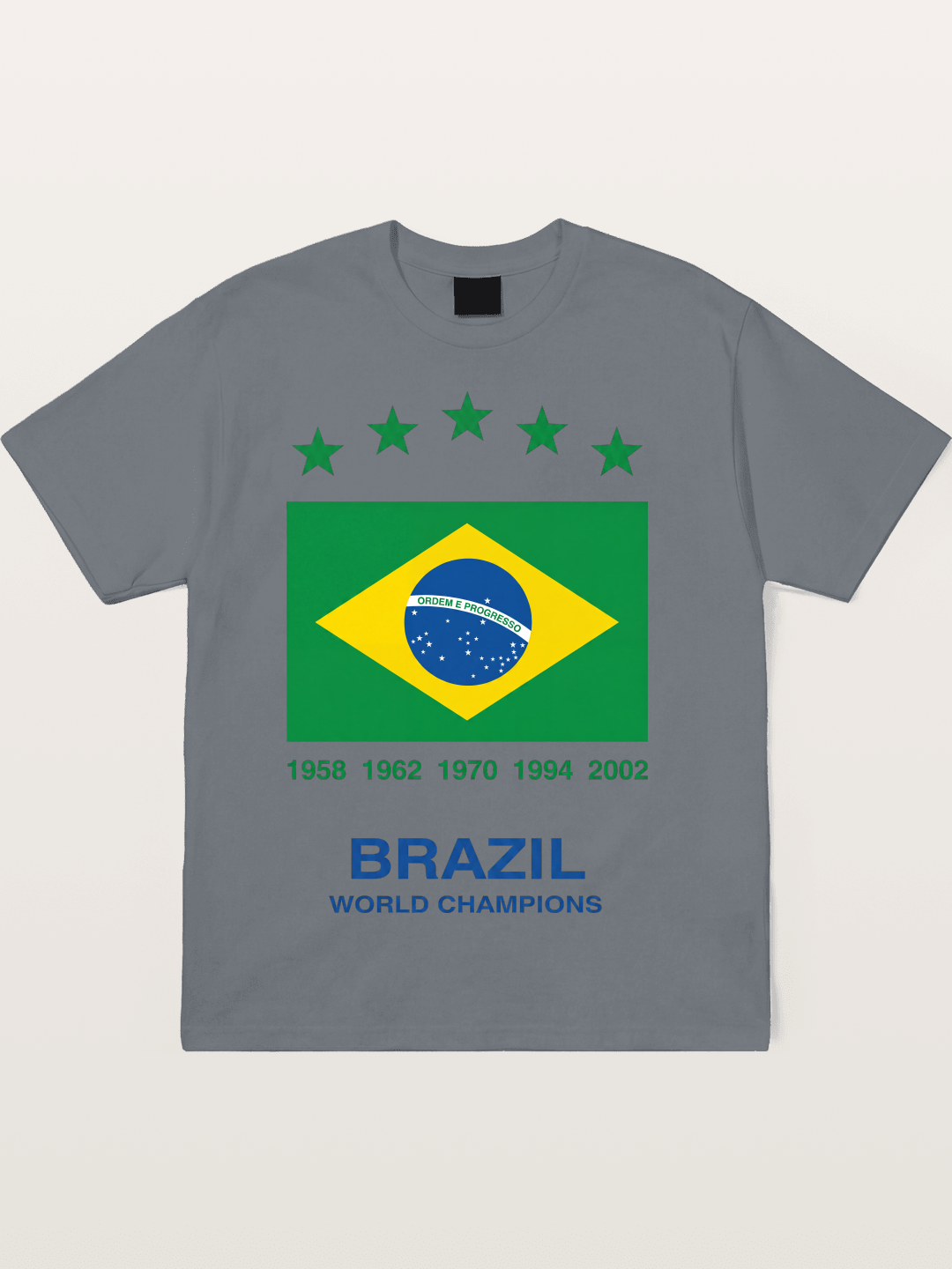 Brazil World Champions Flag Card Cotton T-shirt