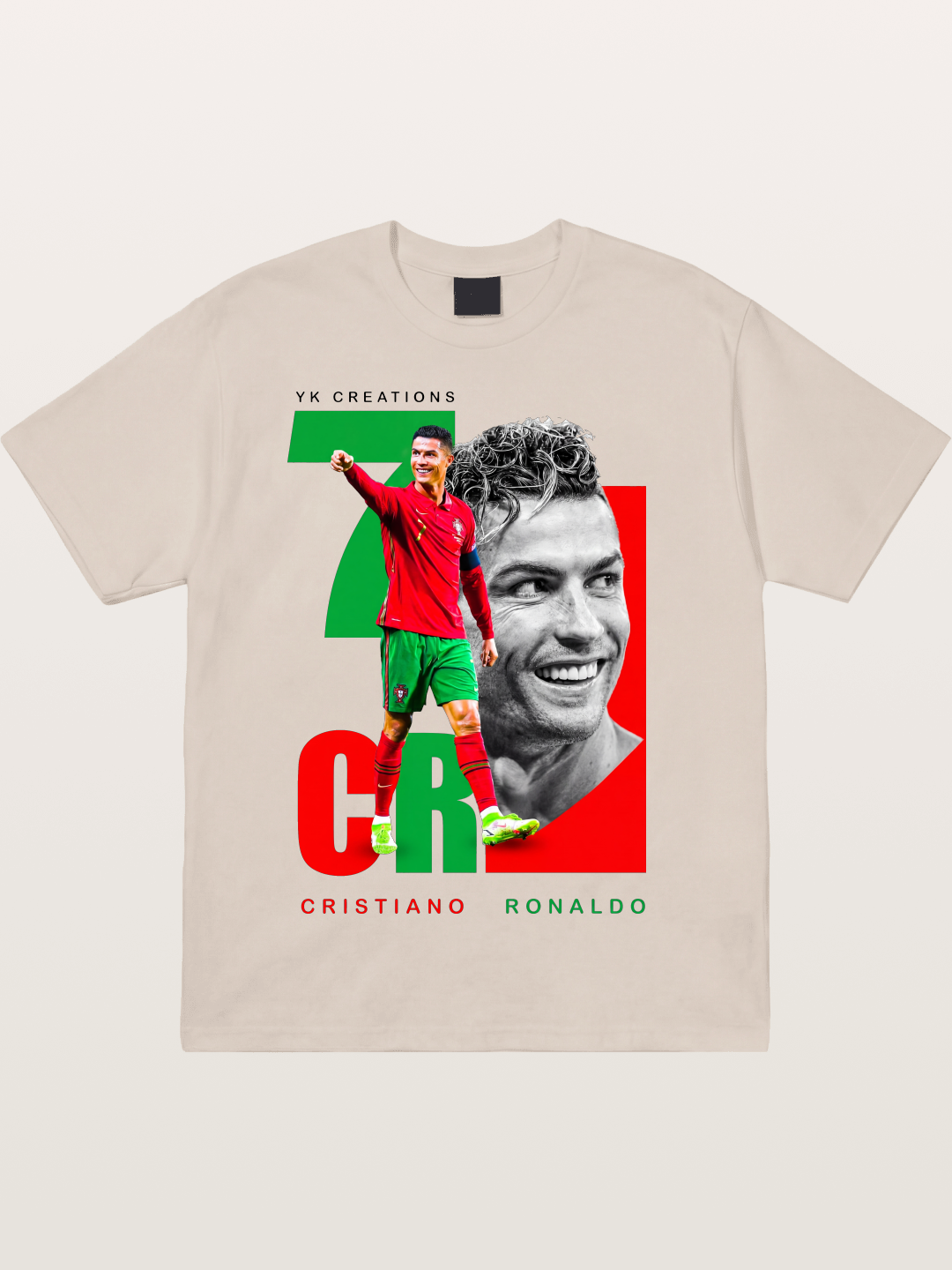 Ronaldo Portugal Colors Portrait Cotton T-shirt