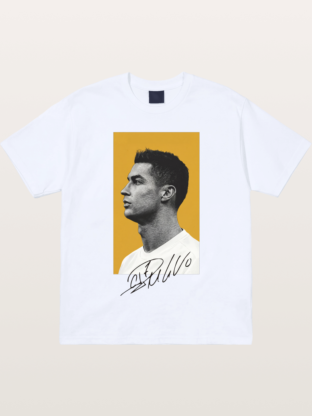 Ronaldo Gold Background Portrait Gildan T-shirt