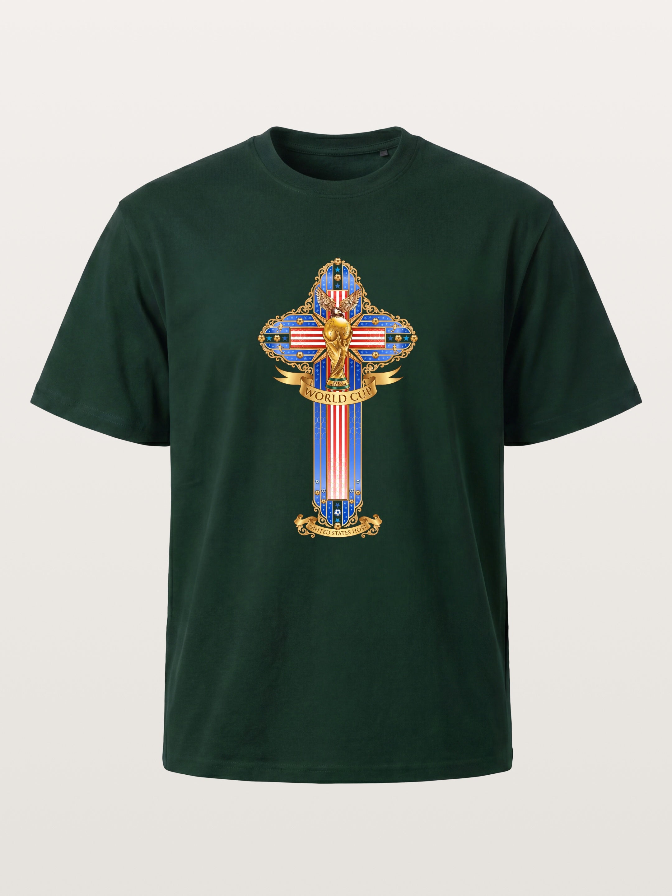 USA Cross World Cup Trophy Card Gildan T-shirt