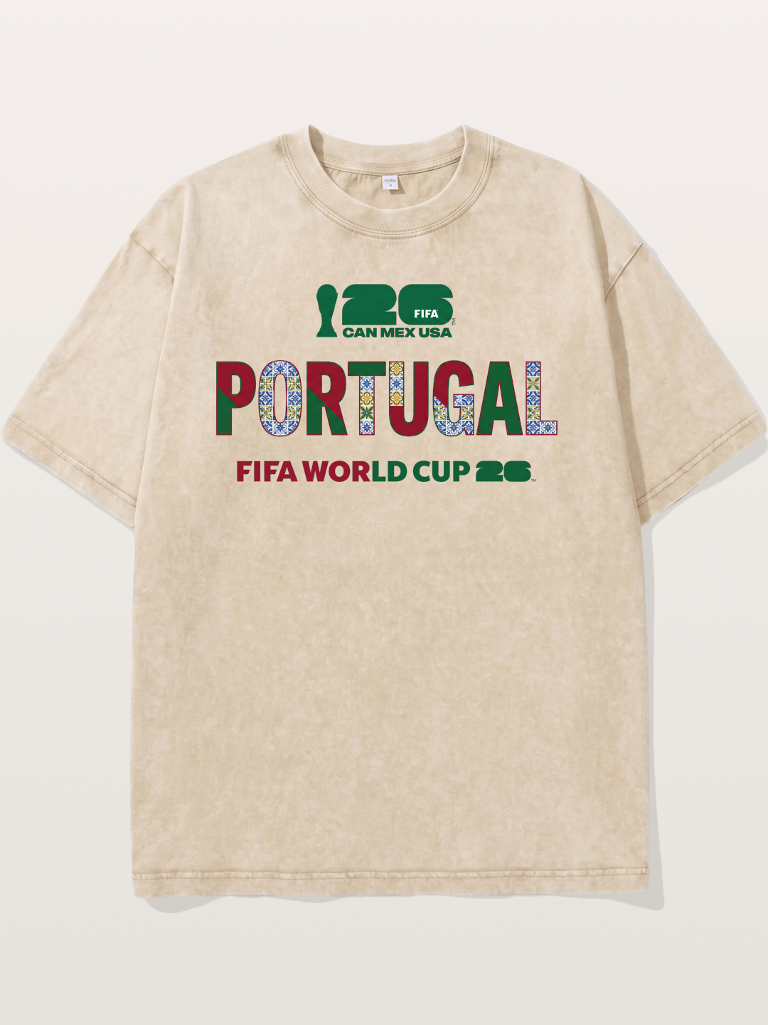 Portugal 2026 Pattern Art Washed T-shirt