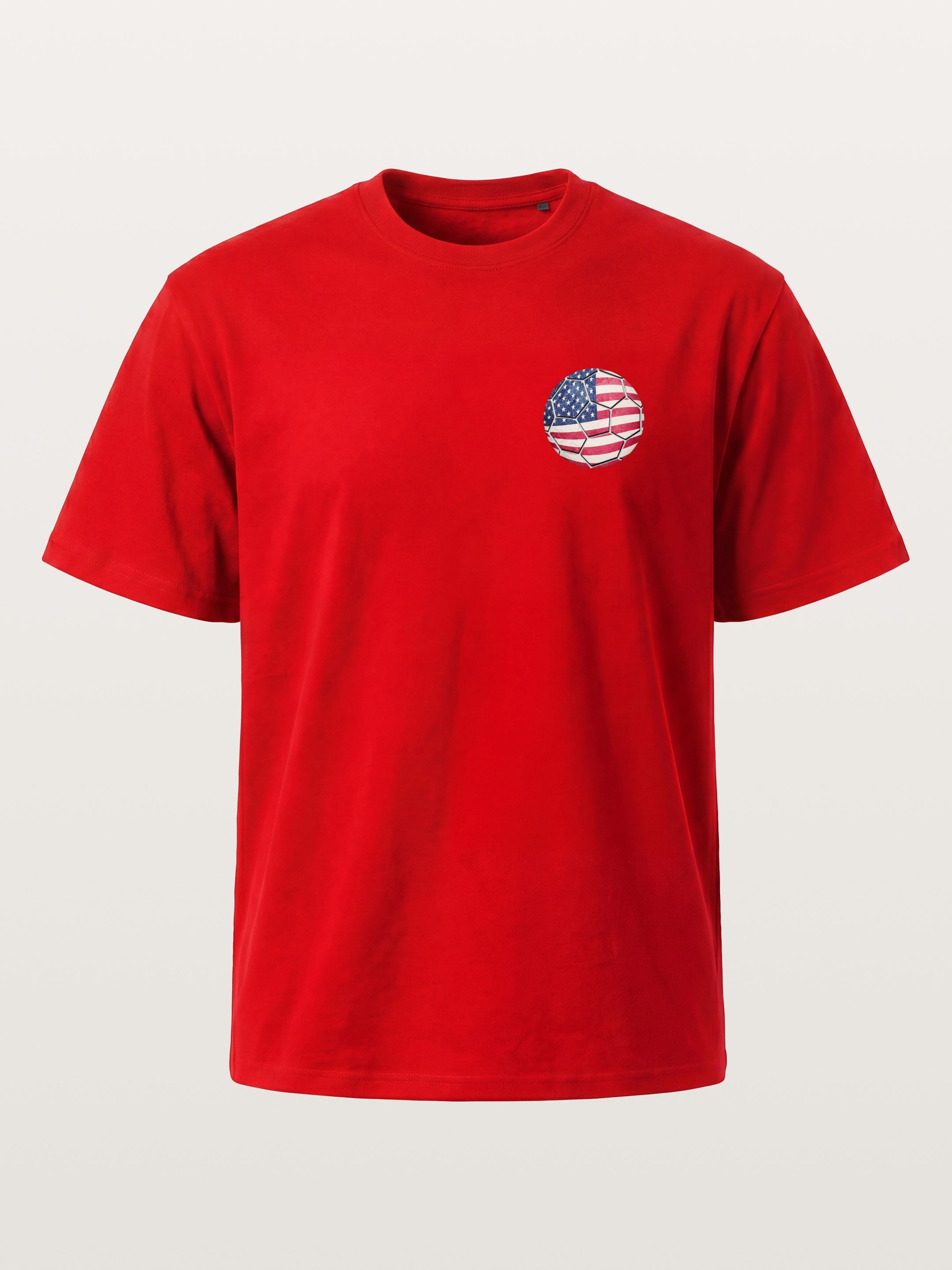 USA Flag Soccer Ball Art Cotton T-shirt