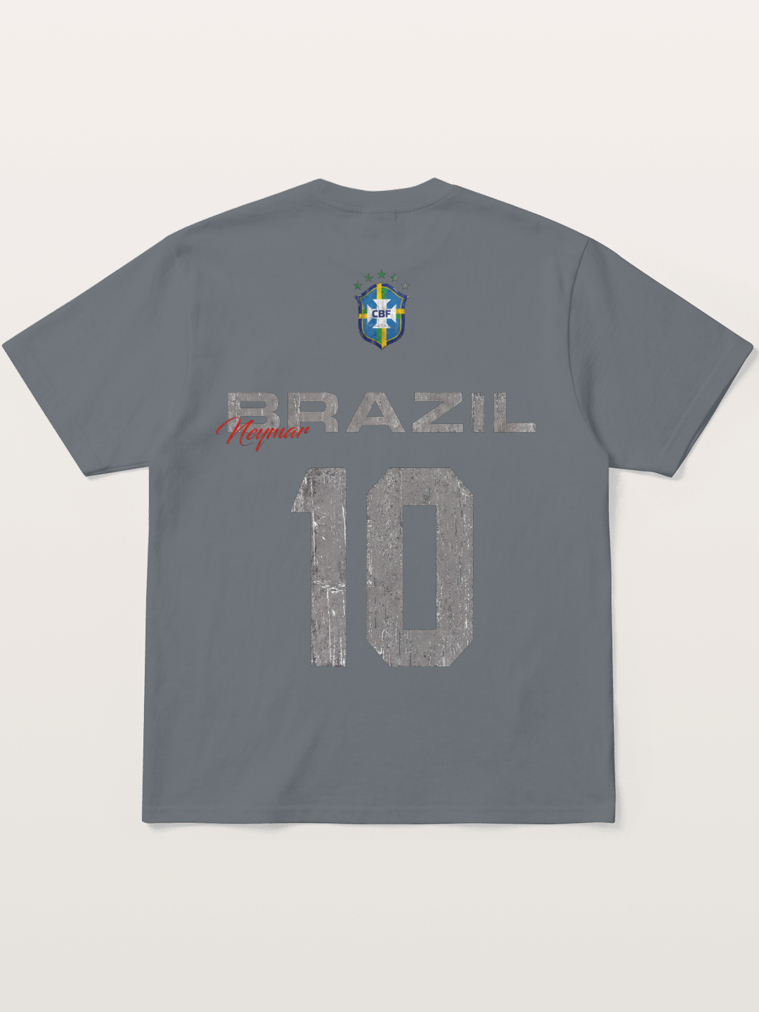Brazil Neymar 10 Vintage Cotton T-shirt