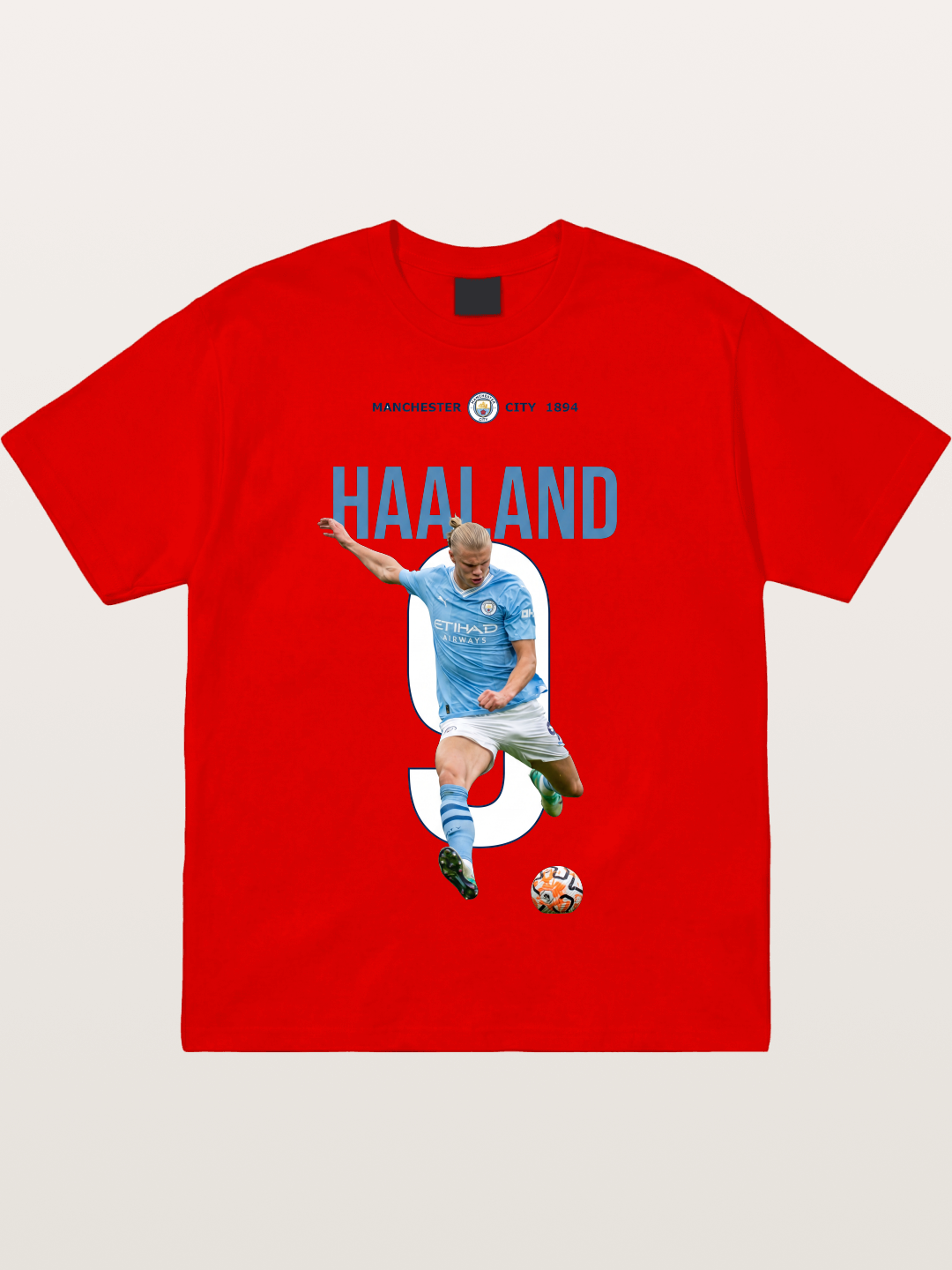 Haaland Number 9 Action Shot Cotton T-shirt