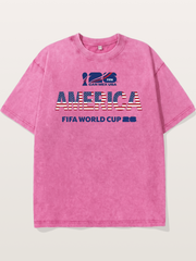 2026 World Cup MEXUSA Flag Art Washed T-shirt