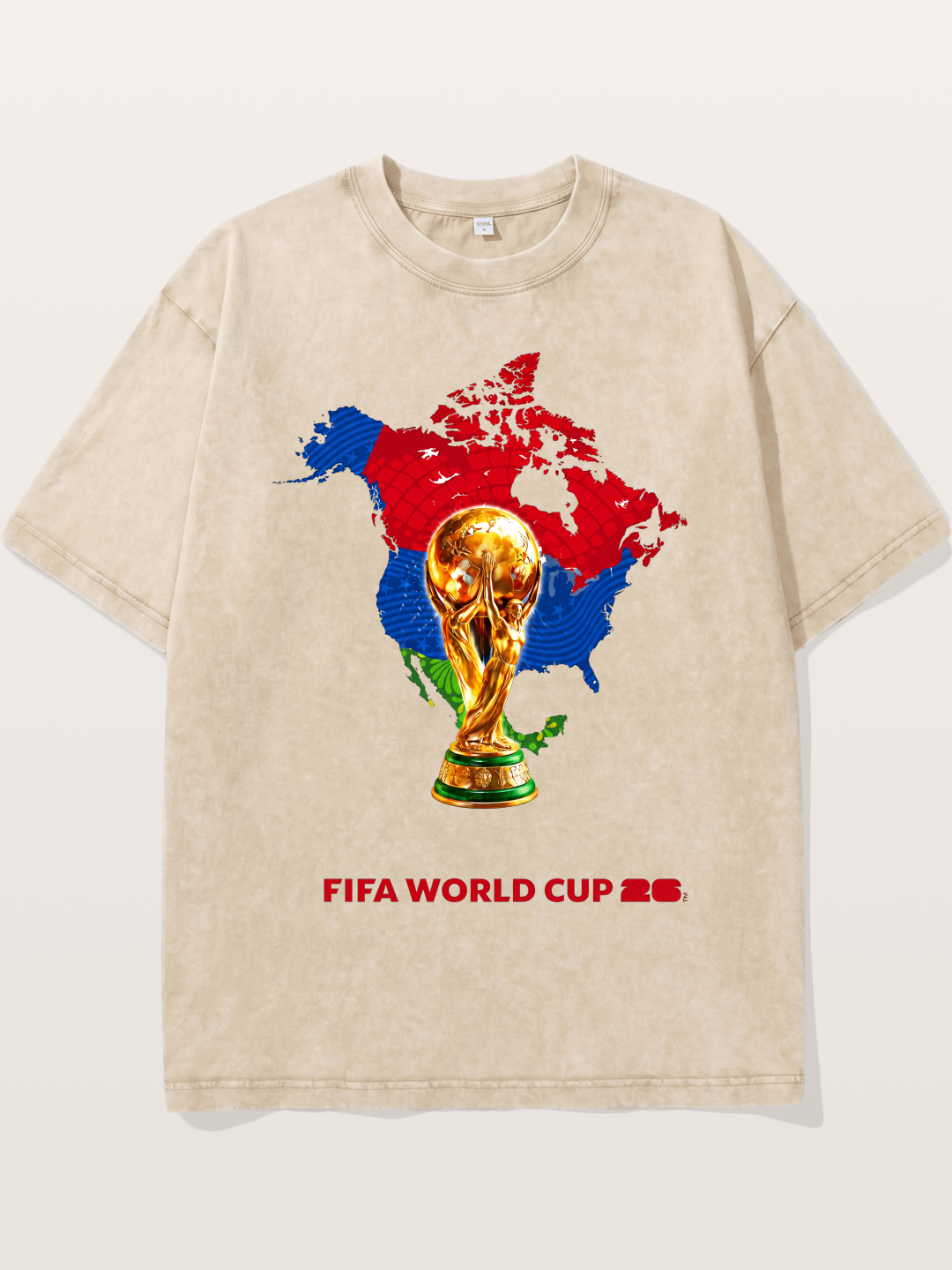 World Cup Trophy & Americas Map Washed T-shirt
