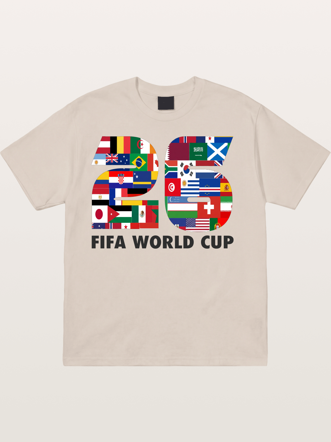 2026 World Cup Nations Flags Collage Cotton T-shirt