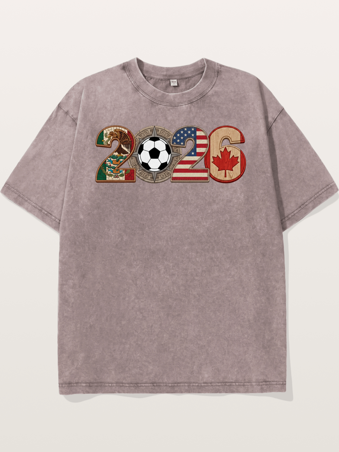 2026 WC Tribal Flag Design Washed T-shirt