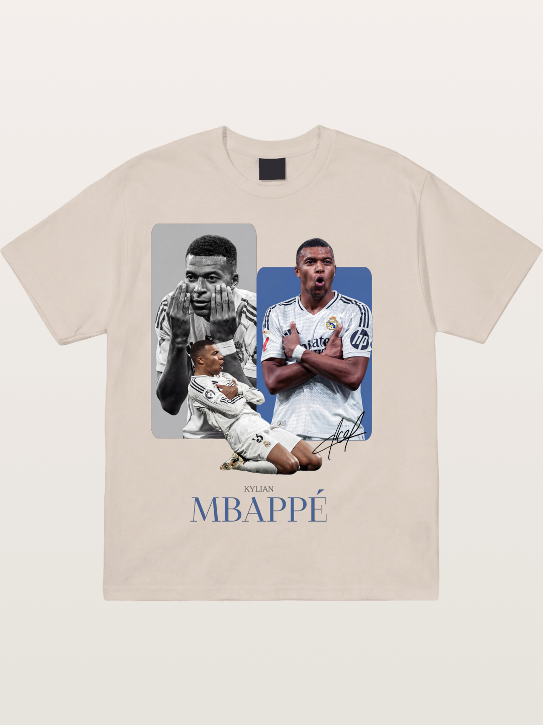 Mbappe Real Madrid Collage Cotton T-shirt
