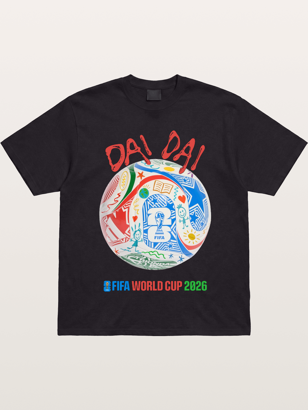 FIFA World Cup 2026 Doodle Soccer Ball Gildan T-shirt