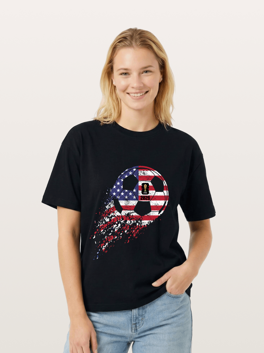 American Flag WC 2026 Ball Gildan T-shirt