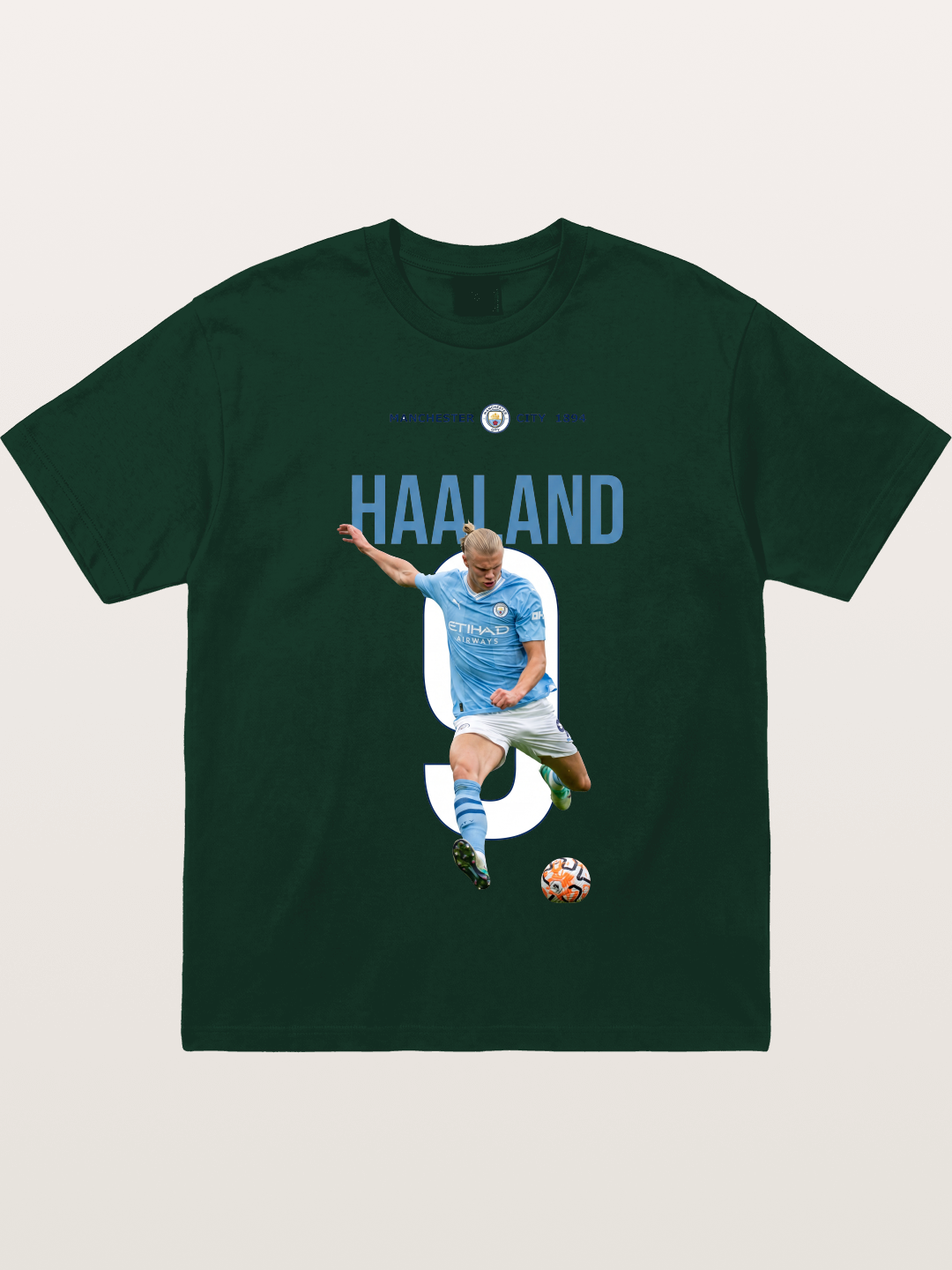 Haaland Number 9 Action Shot Gildan T-shirt