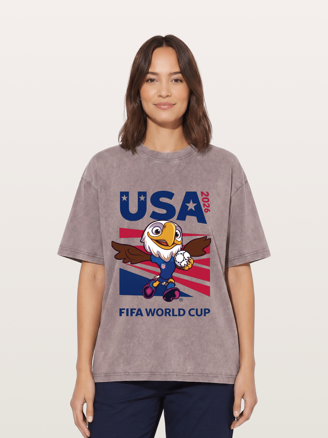 USA Eagle Mascot World Cup Washed T-shirt