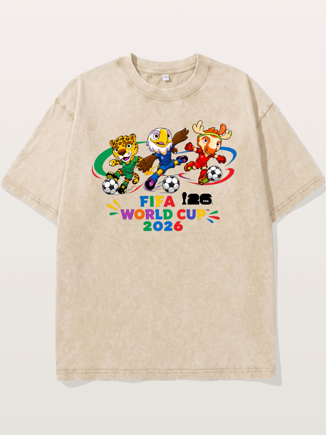 2026 World Cup Mascots Art Washed T-shirt