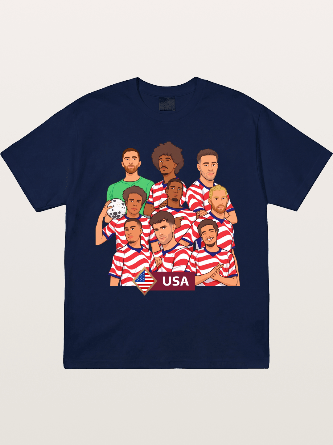 USMNT Cartoon Full Roster Gathering Gildan T-shirt