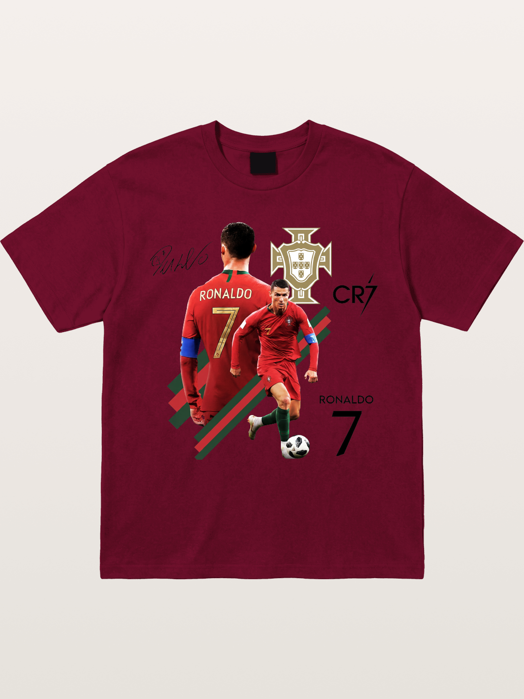 CR7 Portugal Crest Montage Gildan T-shirt
