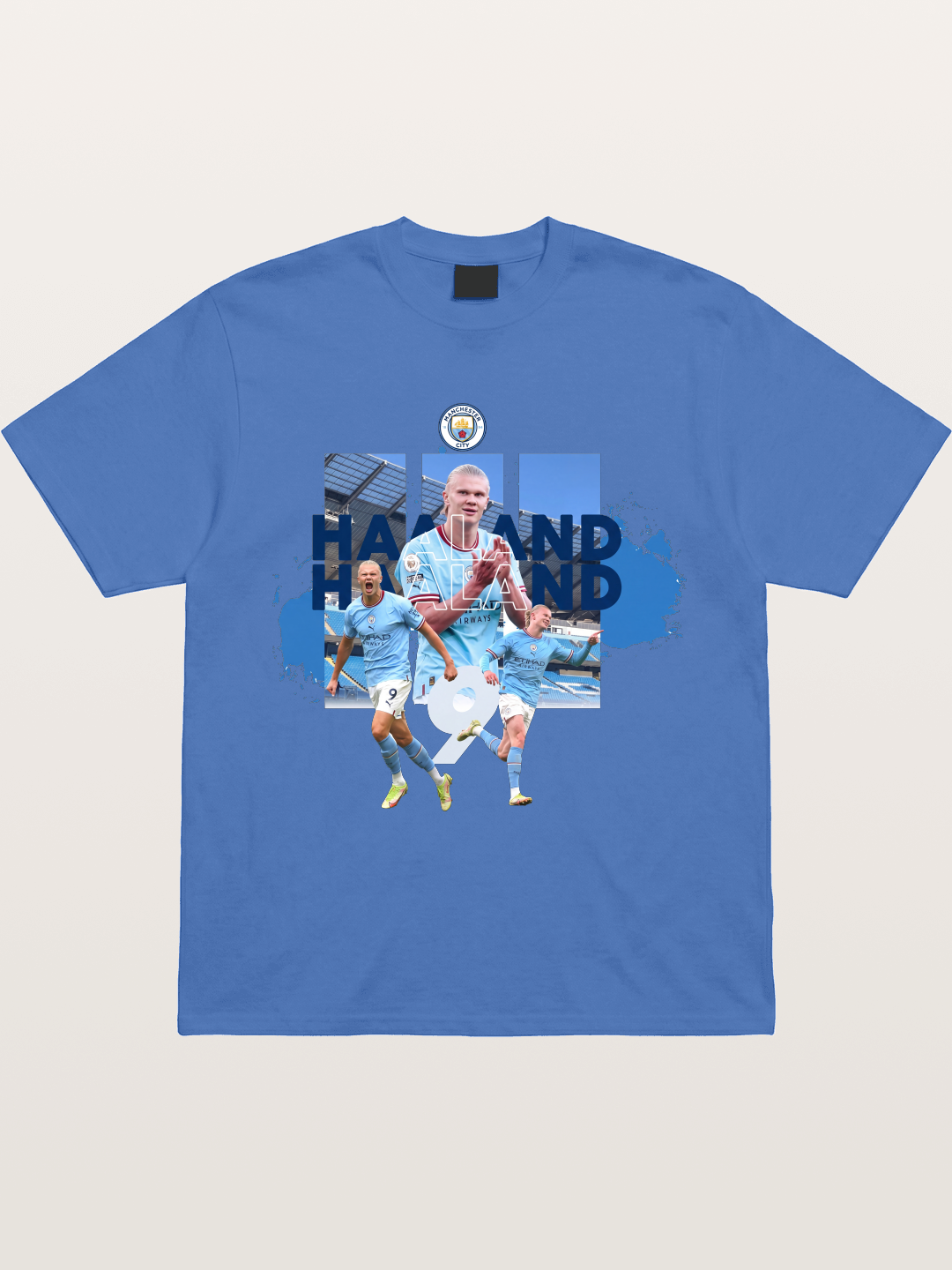 Haaland Etihad Stadium Montage Gildan T-shirt