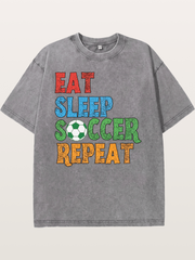 Eat Sleep Soccer Repeat Washed T-shirt