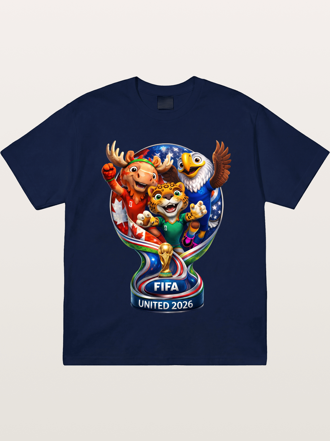 World Cup Mascots Globe Design Gildan T-shirt