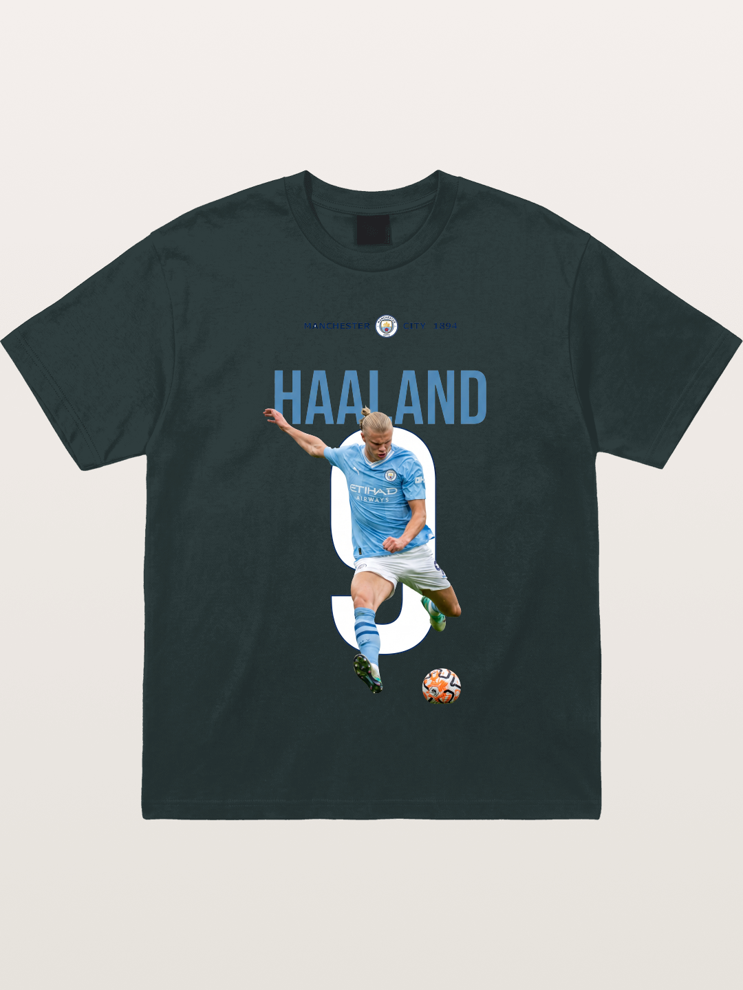 Haaland Number 9 Action Shot Gildan T-shirt