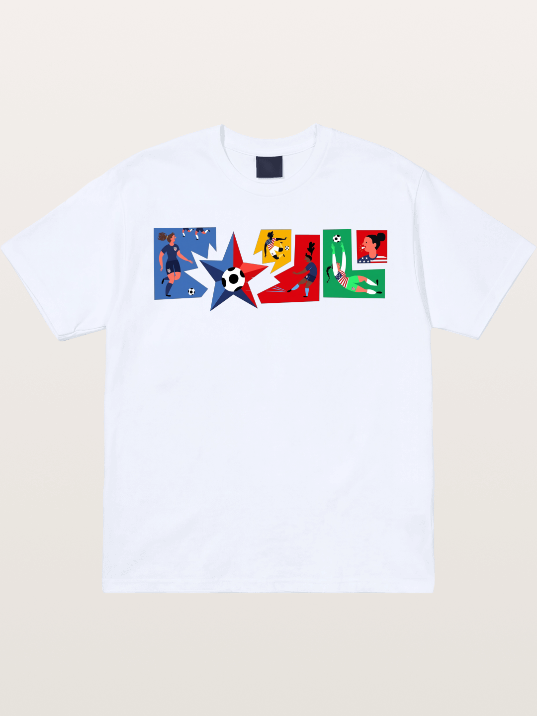 USA Women Soccer Collage Art Gildan T-shirt