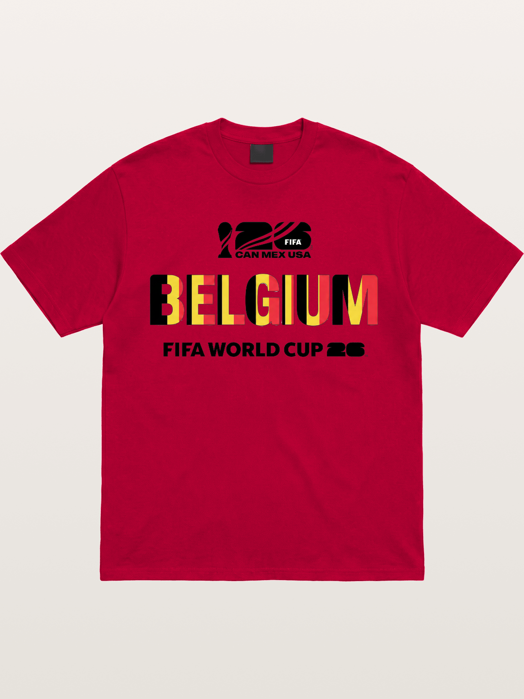 Belgium 2026 Flag Pattern Print Gildan T-shirt
