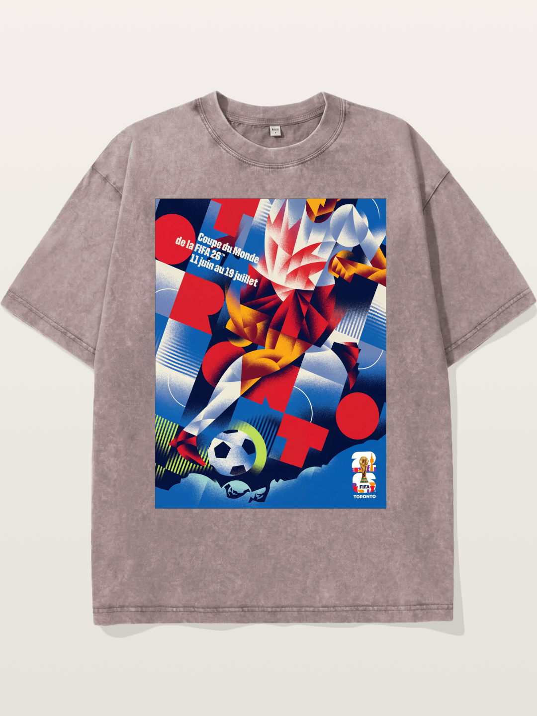 Canada WC 2026 Soccer Player Abstract Washed T-shirt