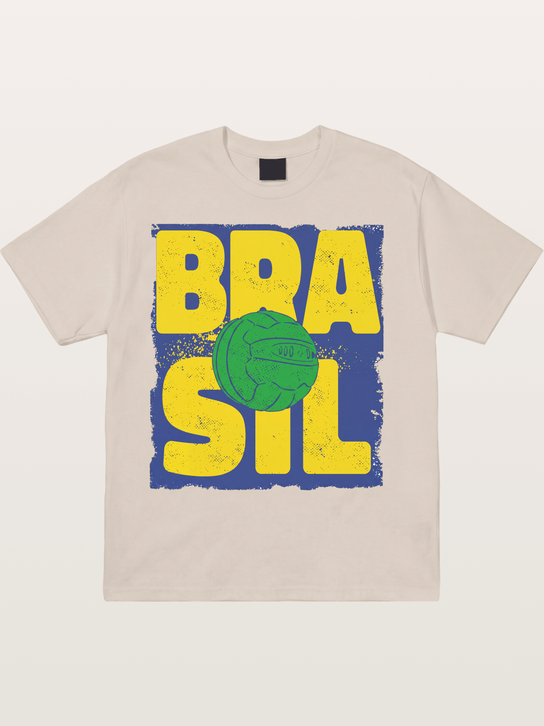 Grunge Brazil Soccer Text Card Cotton T-shirt