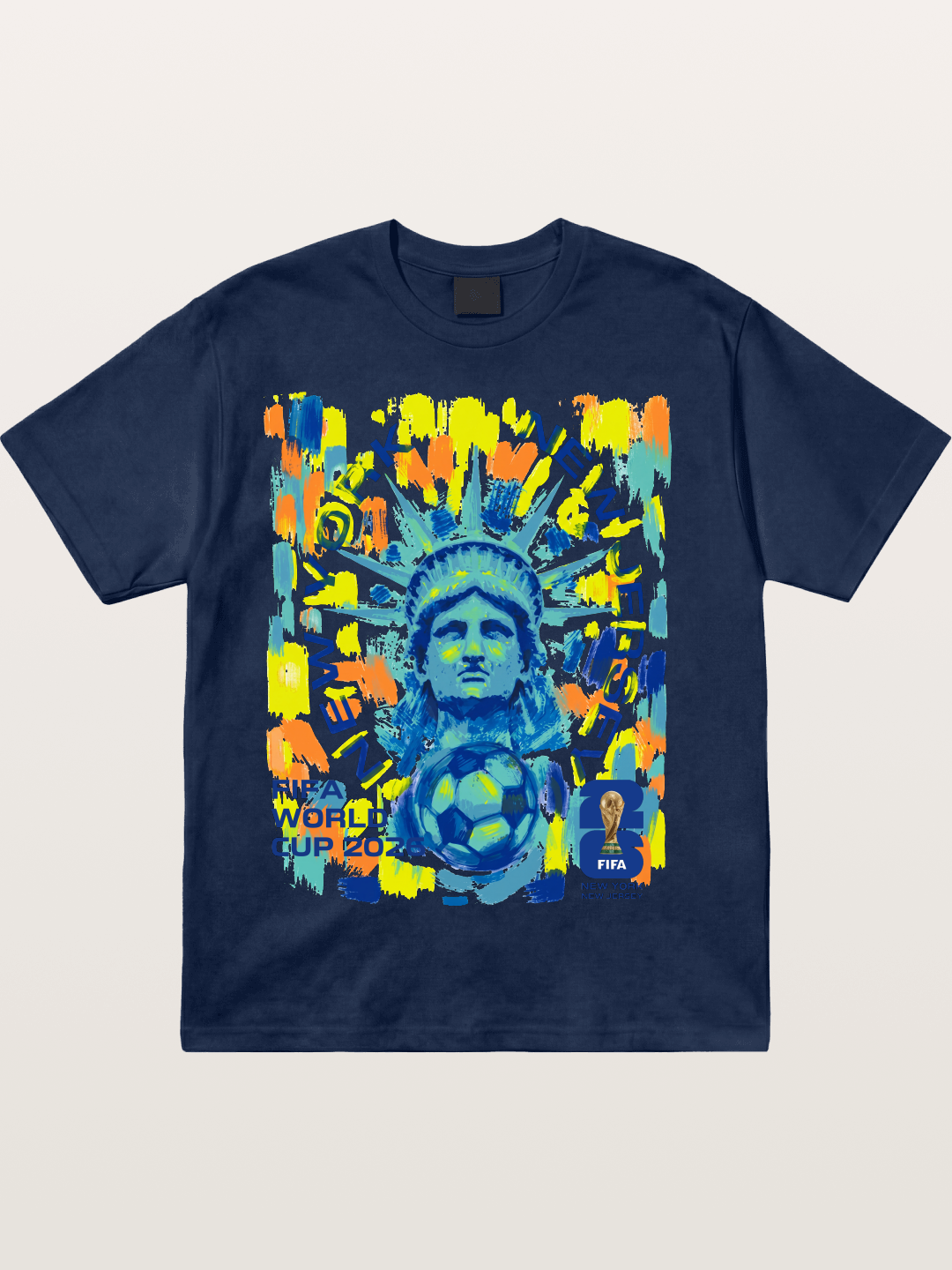 NY NJ WC 2026 Statue of Liberty Art Cotton T-shirt