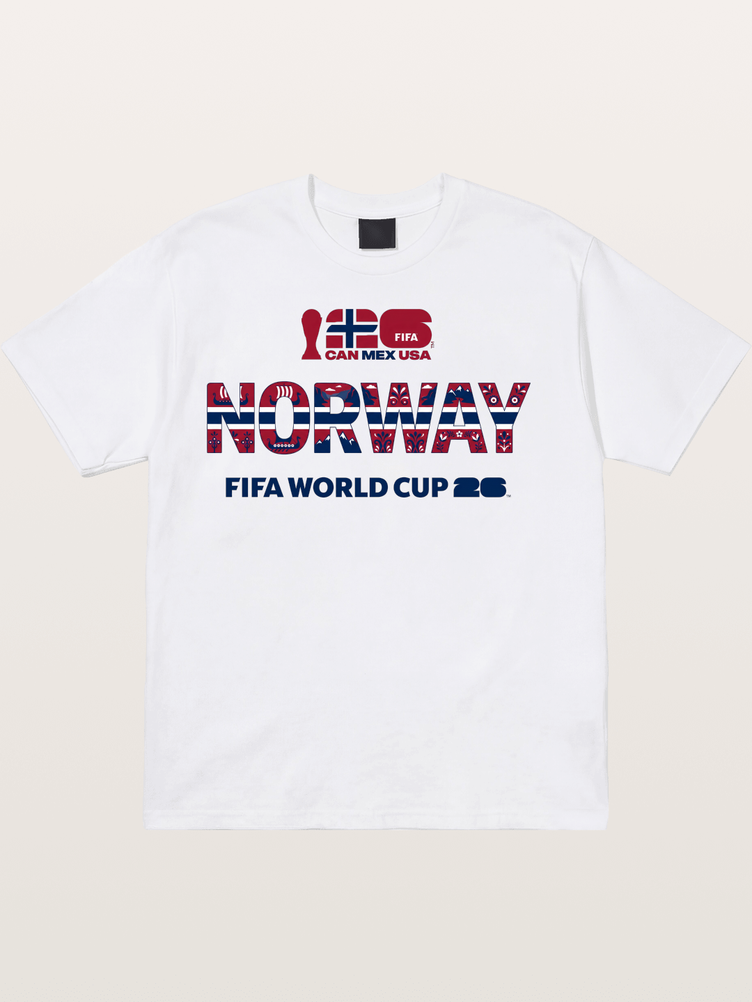Norway 2026 Folk Pattern Print Cotton T-shirt