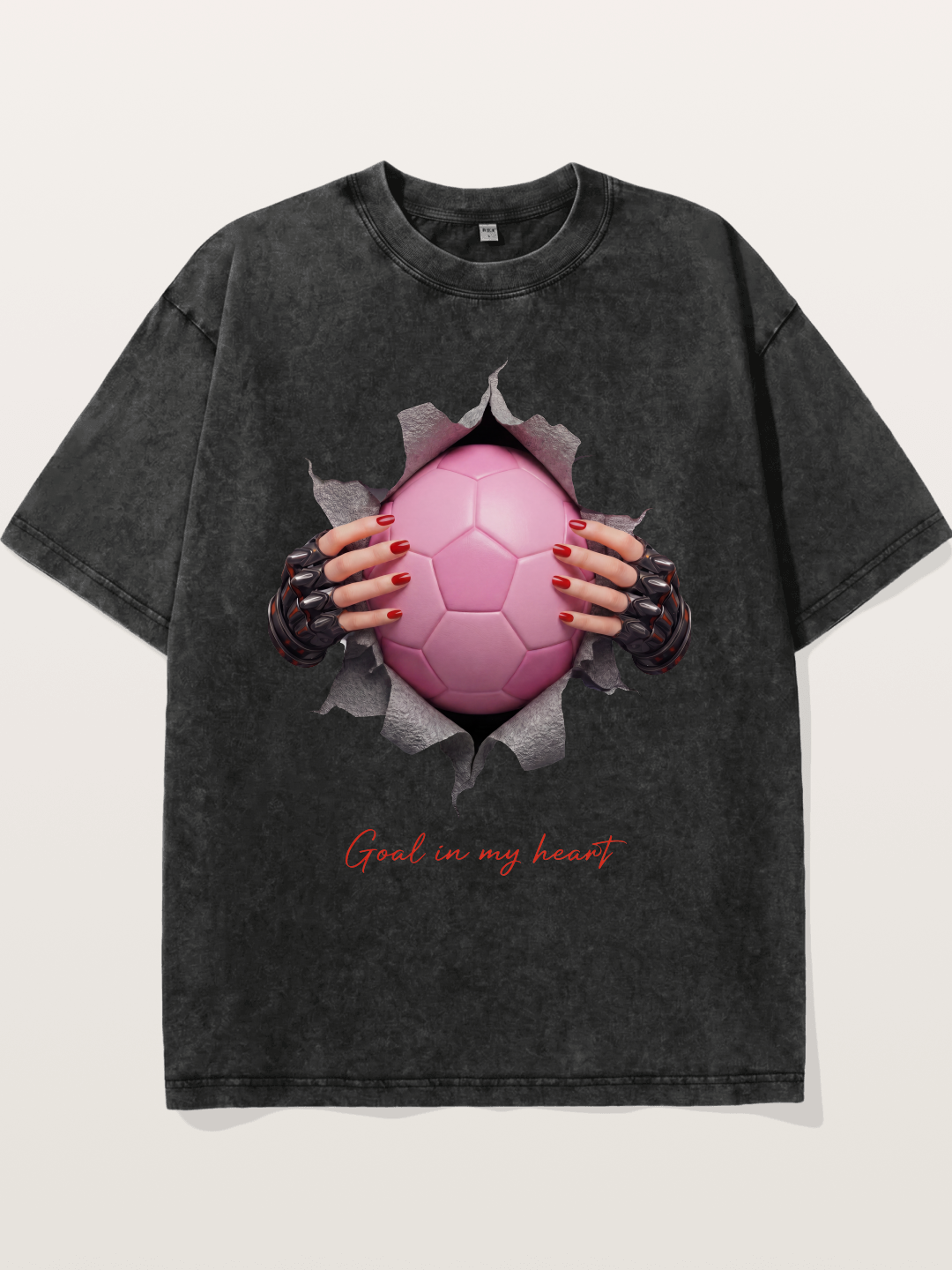 Pink Soccer Goal In My Heart Washed T-shirt
