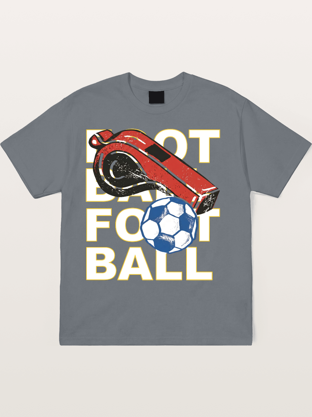 Retro Whistle Football Art Cotton T-shirt