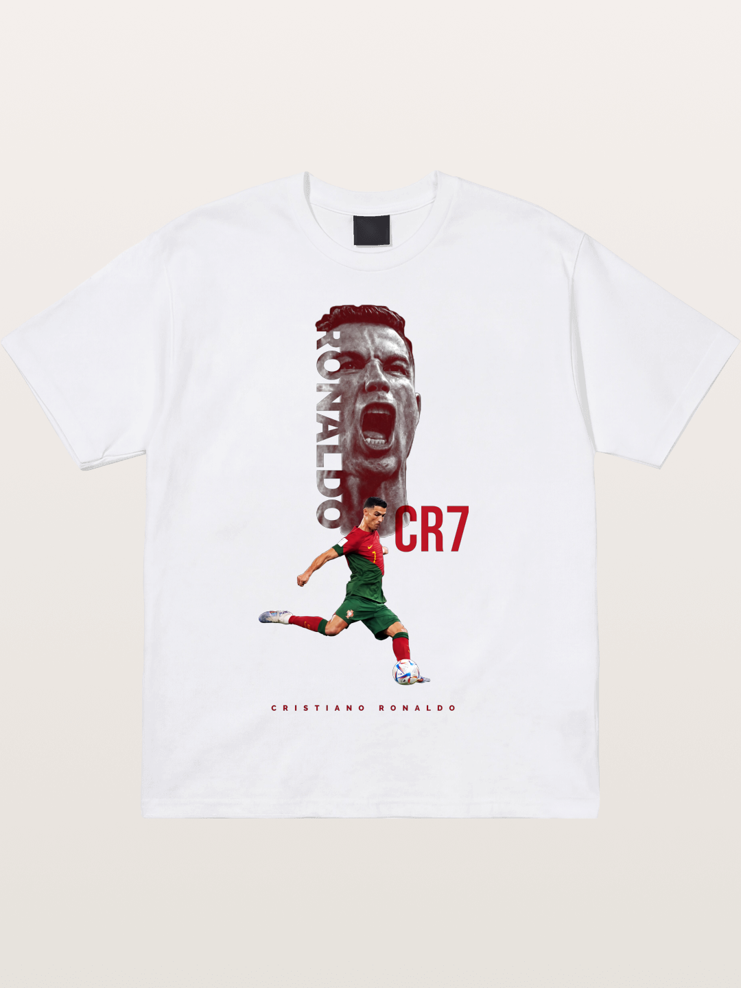 CR7 Portugal Action Print Cotton T-shirt
