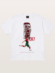 CR7 Portugal Action Print Cotton T-shirt