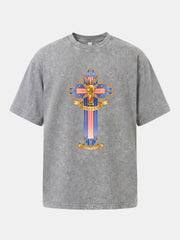 USA Cross World Cup Trophy Card Washed T-shirt