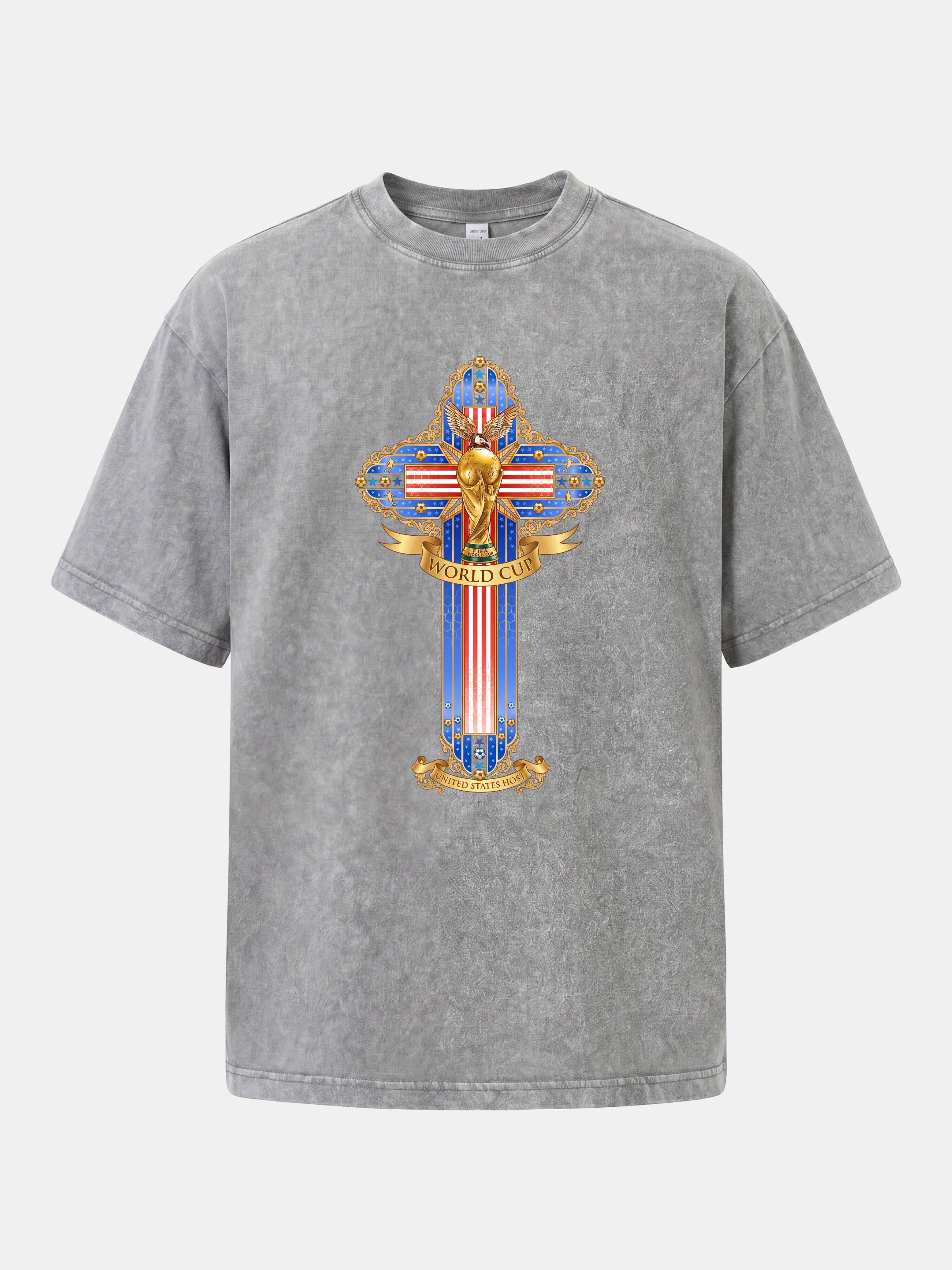 USA Cross World Cup Trophy Card Washed T-shirt