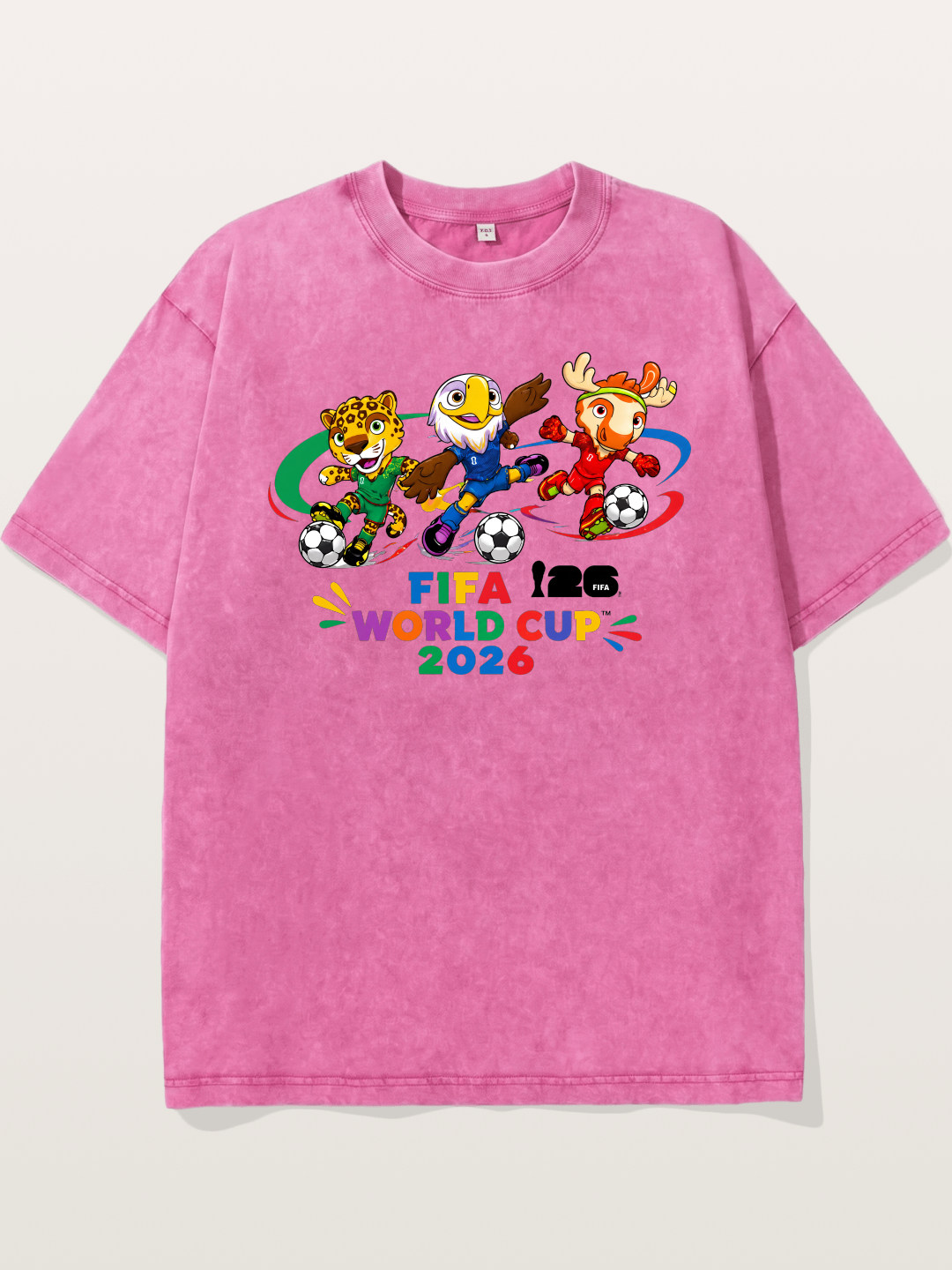 2026 World Cup Mascots Art Washed T-shirt