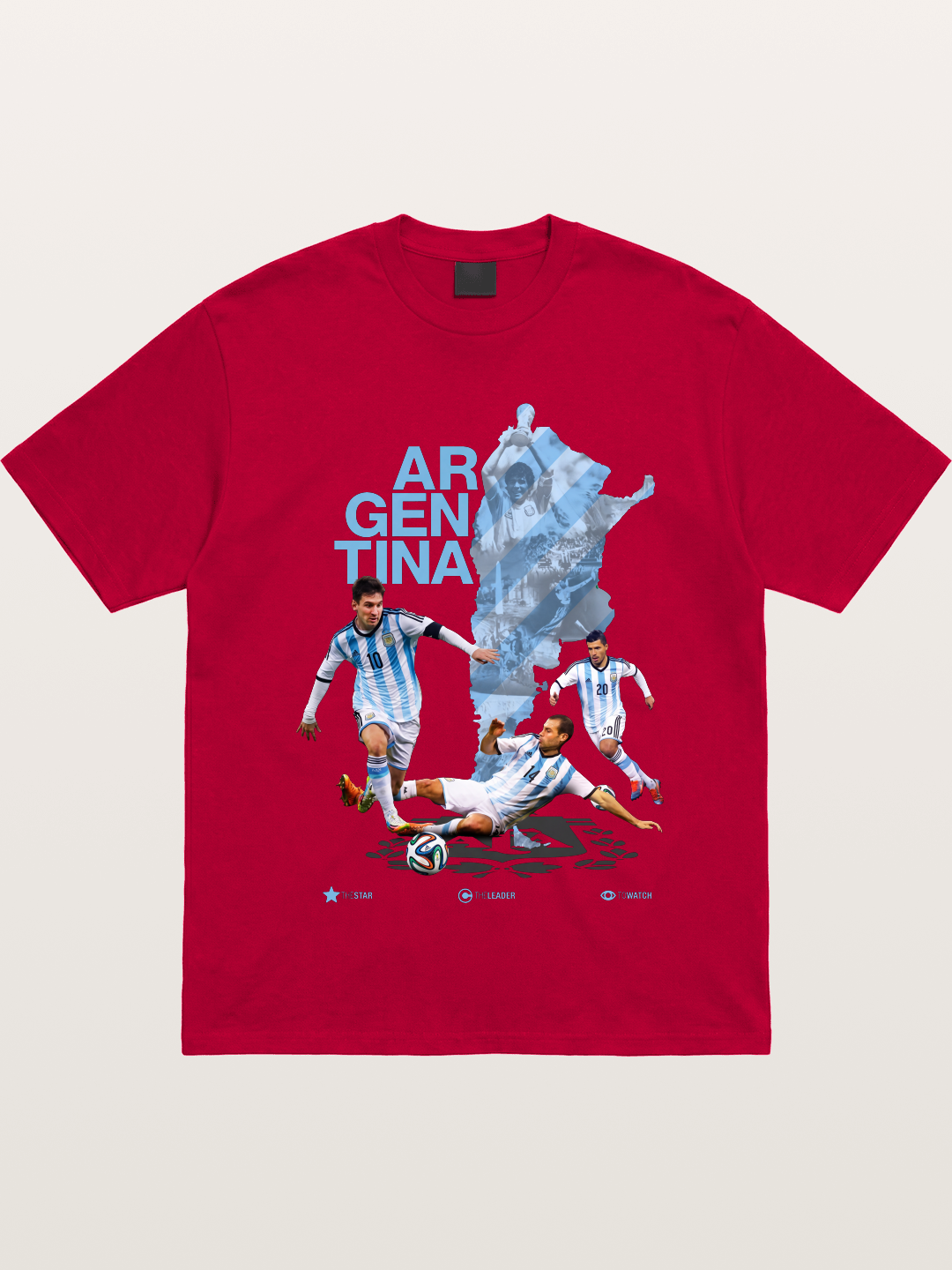 Argentina Soccer Legends Map Layout Gildan T-shirt
