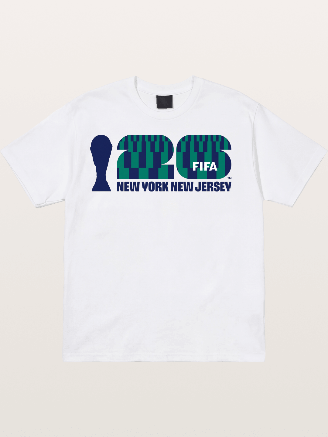 NYNJ WC 2026 Blue Geometric Logo Cotton T-shirt