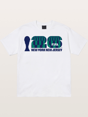 NYNJ WC 2026 Blue Geometric Logo Cotton T-shirt