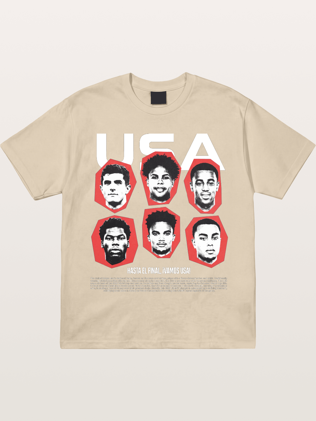 Six US Soccer Stars Hexagon Layout Gildan T-shirt
