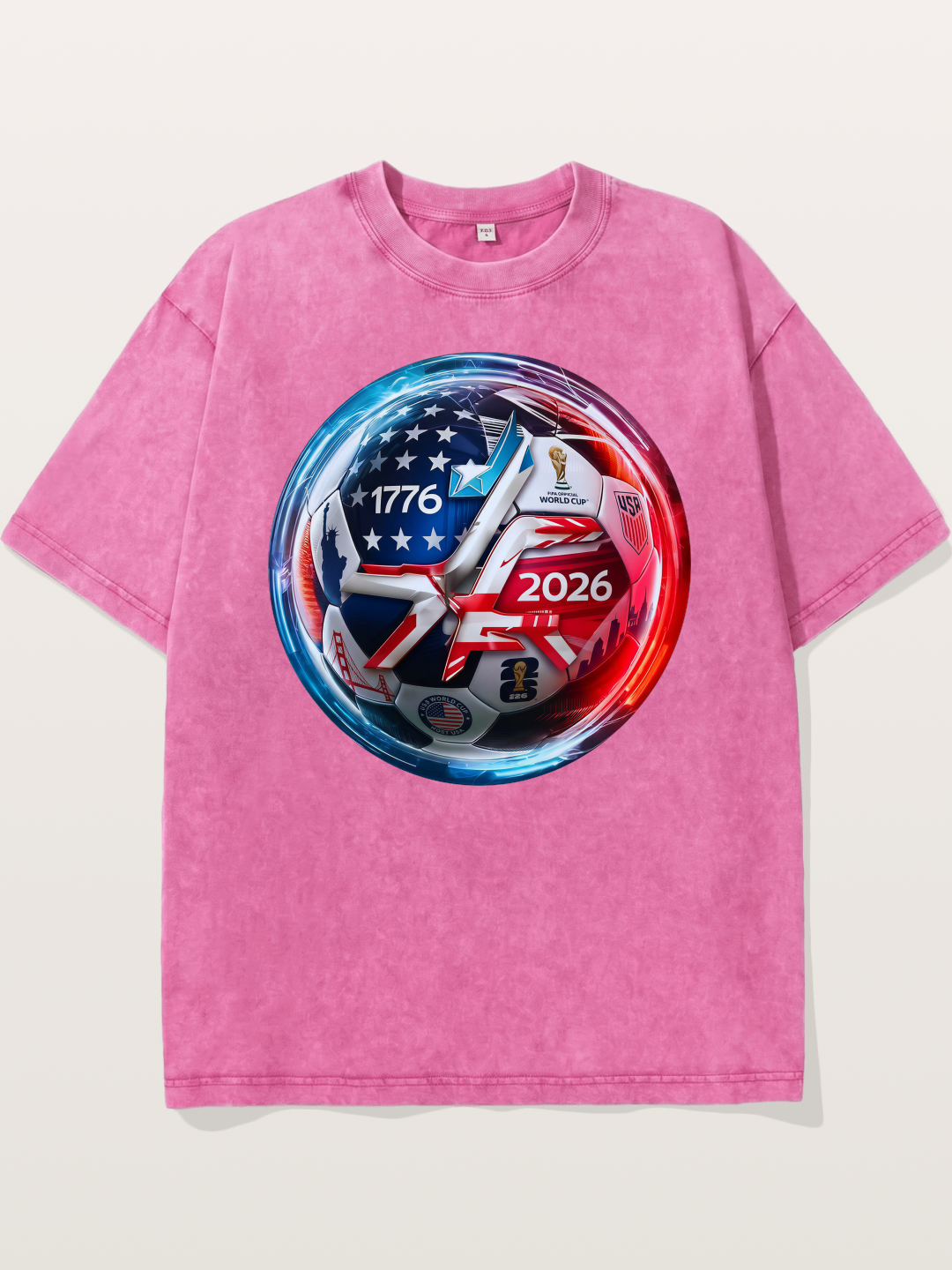 2026 USA Soccer Ball Poster Washed T-shirt