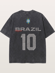 Brazil Neymar 10 Vintage Washed T-shirt