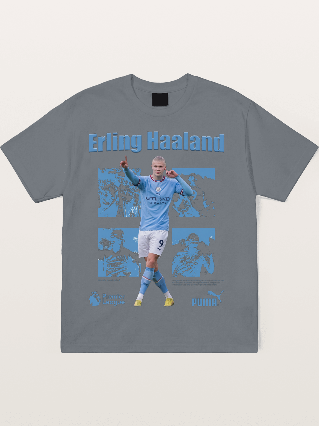 Haaland Premier League Poster Cotton T-shirt