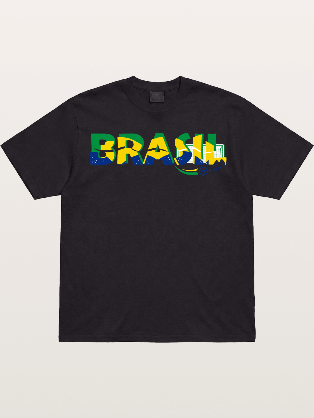 Brasil Typo Soccer Badge Gildan T-shirt