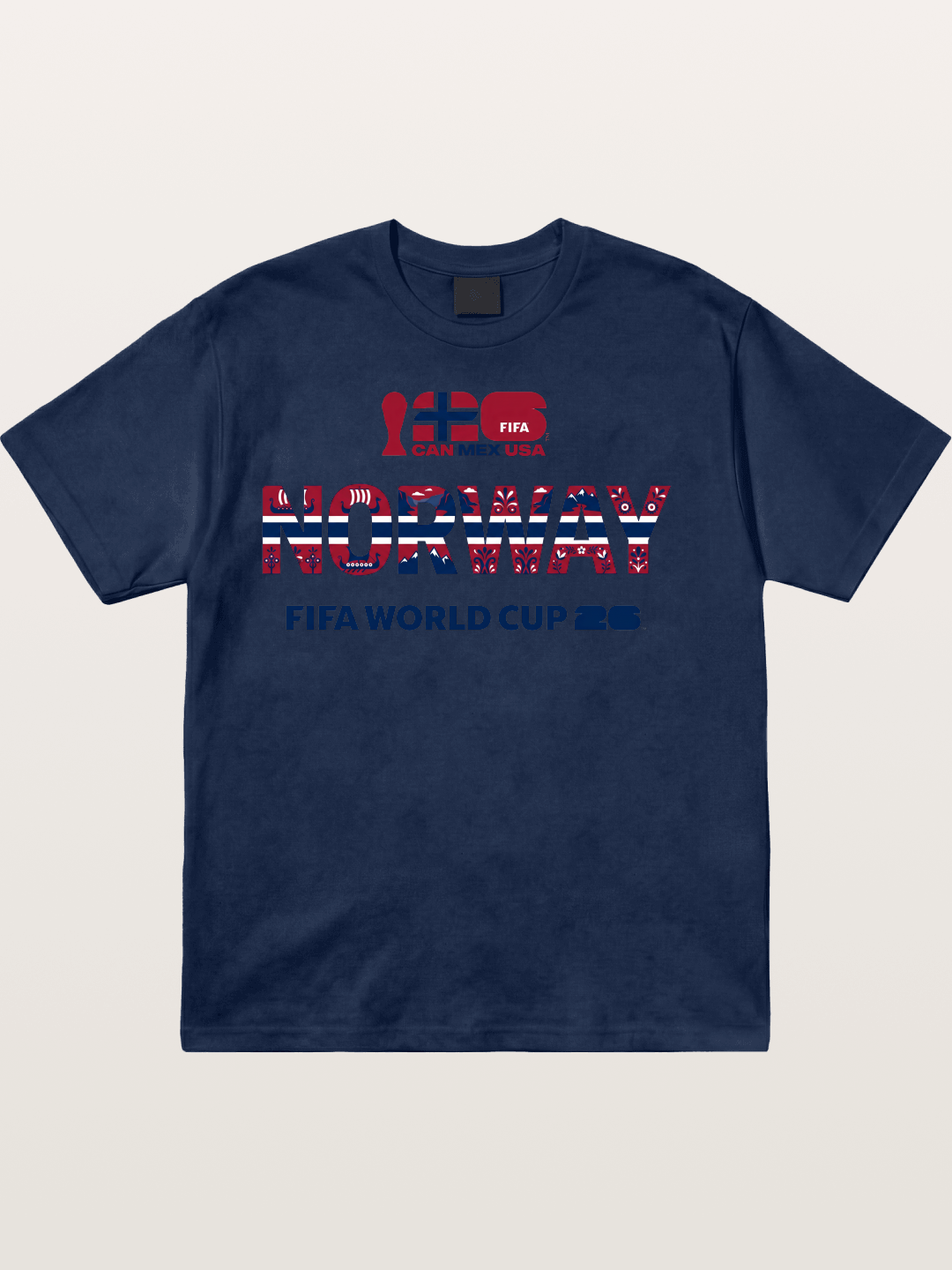 Norway 2026 Folk Pattern Print Cotton T-shirt