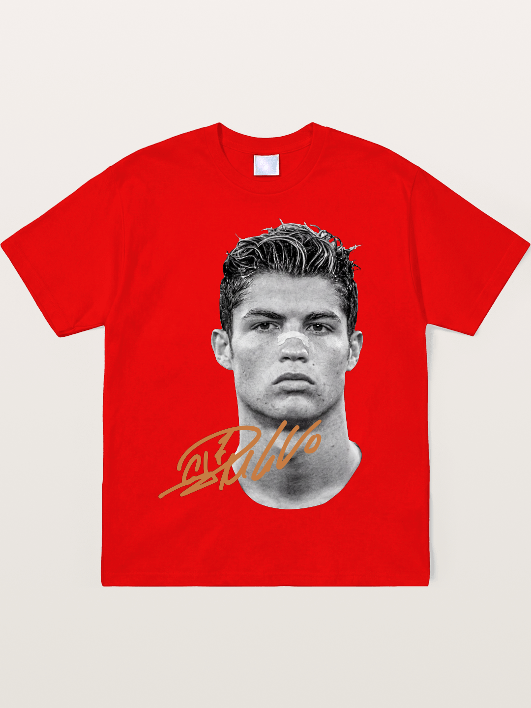 Cristiano Ronaldo Black White Portrait Soft-Stay T-shirt