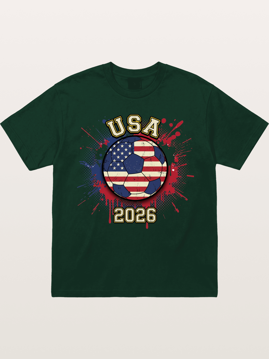 USA 2026 Soccer Ball Print Gildan T-shirt